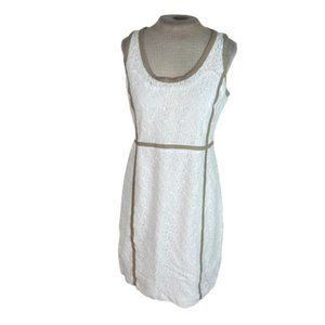 Michael Kors Lace Fitted Dress Cream Ivory Size 8 New